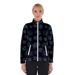 Blue Turtles On Black Winter Jacket by contemporary