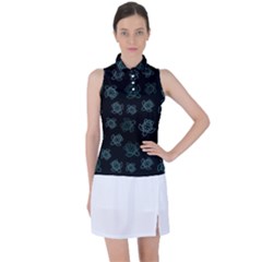 Blue Turtles On Black Women s Sleeveless Polo Tee by contemporary