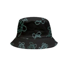 Blue Turtles On Black Inside Out Bucket Hat (kids) by contemporary