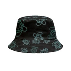 Blue Turtles On Black Inside Out Bucket Hat