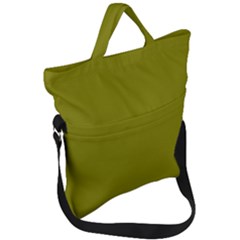 Color Olive Fold Over Handle Tote Bag by Kultjers