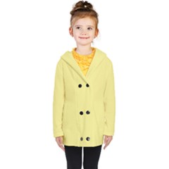 Color Khaki Kids  Double Breasted Button Coat