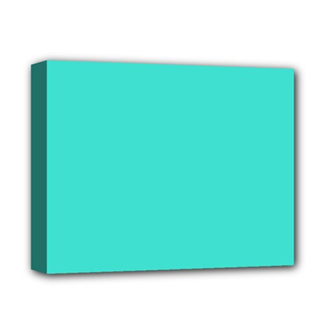Color Turquoise Deluxe Canvas 14  X 11  (stretched)