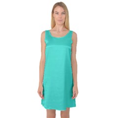 Color Turquoise Sleeveless Satin Nightdress by Kultjers