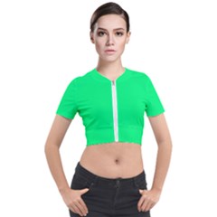 Color Spring Green Short Sleeve Cropped Jacket by Kultjers