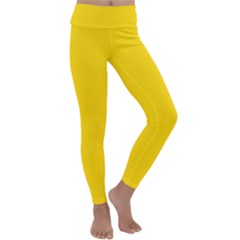 Color Gold Kids  Lightweight Velour Classic Yoga Leggings by Kultjers