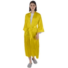 Color Gold Maxi Satin Kimono by Kultjers