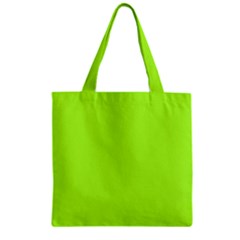 Color Green Yellow Zipper Grocery Tote Bag by Kultjers