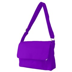 Color Dark Violet Full Print Messenger Bag (m) by Kultjers