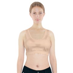 Color Peach Puff Sports Bra With Pocket by Kultjers