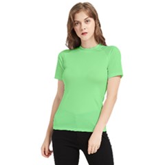 Color Light Green Women s Short Sleeve Rash Guard by Kultjers