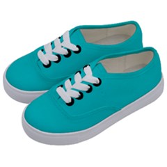 Color Dark Turquoise Kids  Classic Low Top Sneakers by Kultjers