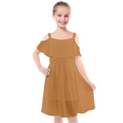 Color Peru Kids  Cut Out Shoulders Chiffon Dress