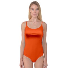 Color Orange Red Camisole Leotard 