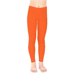 Color Orange Red Kids  Leggings