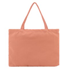 Color Light Salmon Zipper Medium Tote Bag by Kultjers