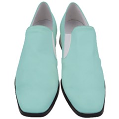 Color Pale Turquoise Women Slip On Heel Loafers by Kultjers