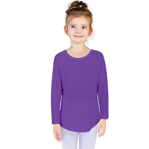 Color Rebecca Purple Kids  Long Sleeve Tee by Kultjers