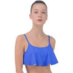 Color Royal Blue Frill Bikini Top by Kultjers