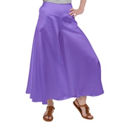 Color Medium Purple Satin Palazzo Pants