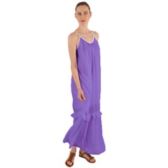 Color Medium Purple Cami Maxi Ruffle Chiffon Dress