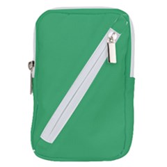 Color Medium Sea Green Belt Pouch Bag (large) by Kultjers
