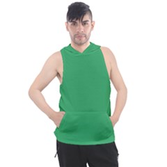 Color Medium Sea Green Men s Sleeveless Hoodie by Kultjers