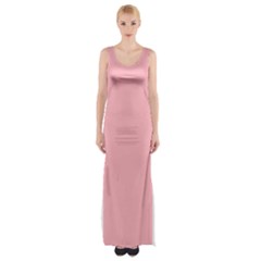 Color Light Pink Thigh Split Maxi Dress