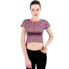 Psychedelic Groovy Pattern 2 Crew Neck Crop Top