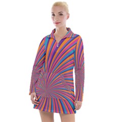 Psychedelic Groovy Pattern 2 Women s Long Sleeve Casual Dress