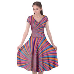 Psychedelic Groovy Pattern 2 Cap Sleeve Wrap Front Dress by designsbymallika