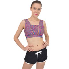 Psychedelic Groovy Pattern 2 V-Back Sports Bra