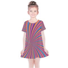 Psychedelic Groovy Pattern 2 Kids  Simple Cotton Dress