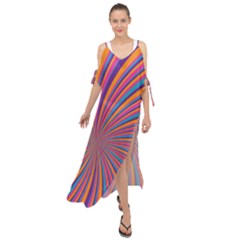 Psychedelic Groovy Pattern 2 Maxi Chiffon Cover Up Dress by designsbymallika
