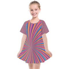 Psychedelic Groovy Pattern 2 Kids  Smock Dress