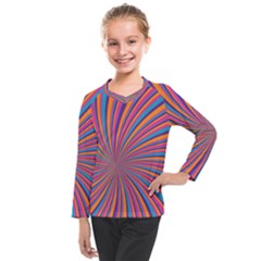 Psychedelic Groovy Pattern 2 Kids  Long Mesh Tee