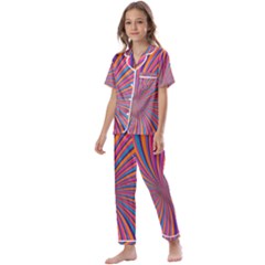 Psychedelic Groovy Pattern 2 Kids  Satin Short Sleeve Pajamas Set