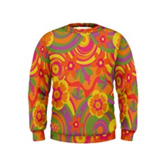 Geometric Floral Pattern Kids  Sweatshirt by designsbymallika