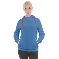 Color Steel Blue Women s Hooded Pullover