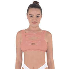 Color Dark Salmon Bandaged Up Bikini Top by Kultjers