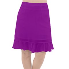 Color Dark Magenta Fishtail Chiffon Skirt