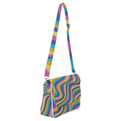 Psychedelic Groocy Pattern Shoulder Bag With Back Zipper by designsbymallika