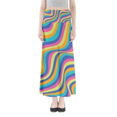 Psychedelic Groocy Pattern Full Length Maxi Skirt by designsbymallika