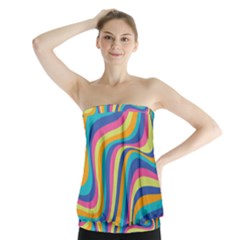 Psychedelic Groocy Pattern Strapless Top by designsbymallika