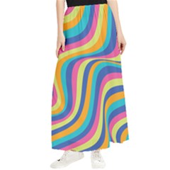 Psychedelic Groocy Pattern Maxi Chiffon Skirt by designsbymallika