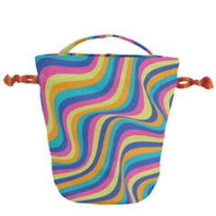 Psychedelic Groocy Pattern Drawstring Bucket Bag by designsbymallika