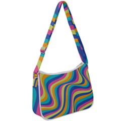 Psychedelic Groocy Pattern Zip Up Shoulder Bag by designsbymallika