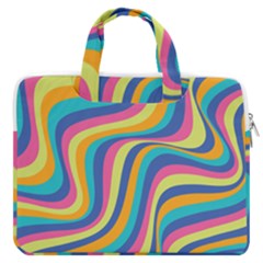 Psychedelic Groocy Pattern Macbook Pro Double Pocket Laptop Bag (large) by designsbymallika