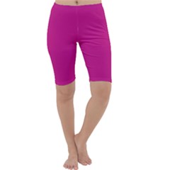 Color Medium Violet Red Cropped Leggings  by Kultjers