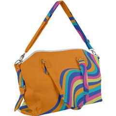 Psychedelic-groovy-pattern Canvas Crossbody Bag by designsbymallika